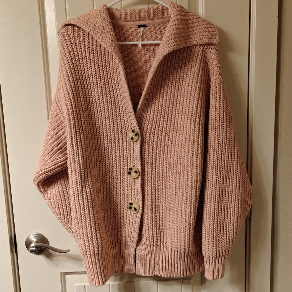 Free People Pink Knit Sweater